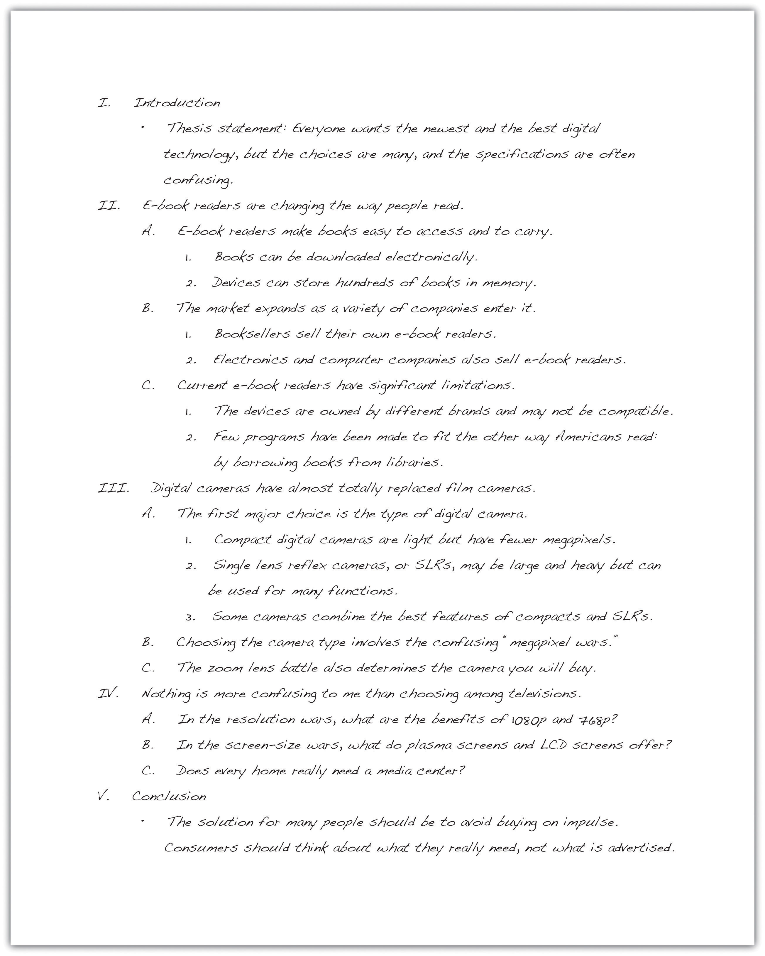 Developing an outline for a persuasive essay