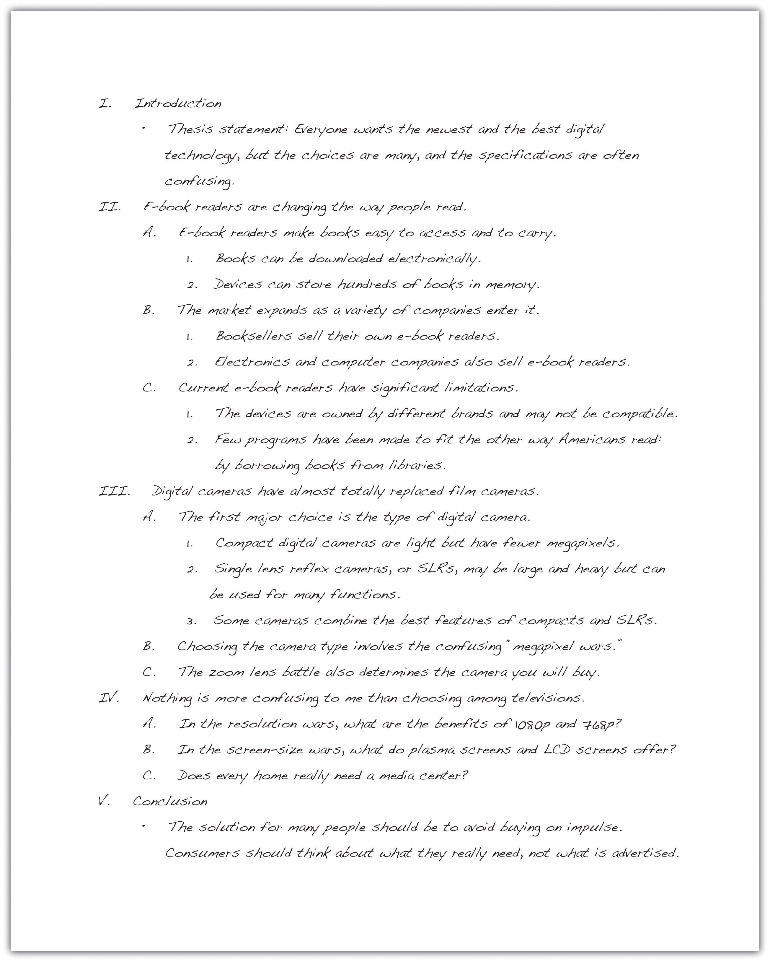 Outline for a Compare & Contrast Essay - Advanced Writing