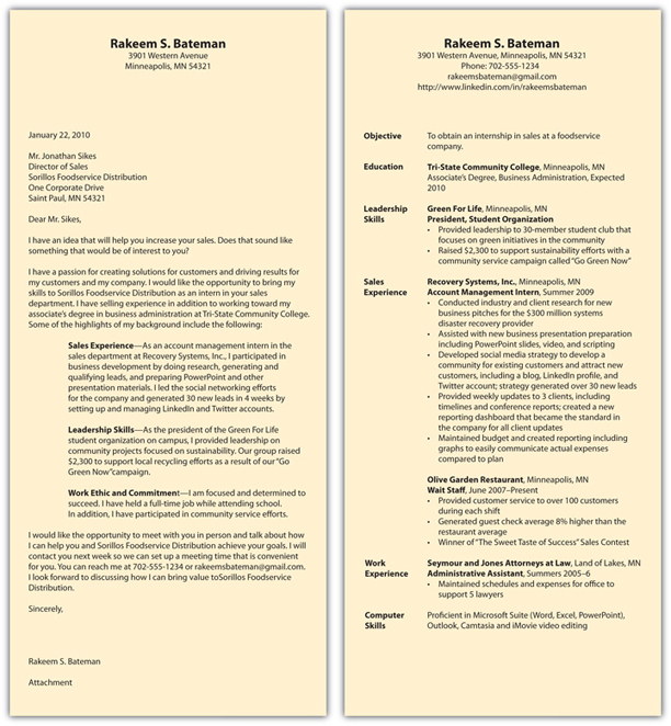 sample cover letter for resume. Sample Cover Letter and Sample